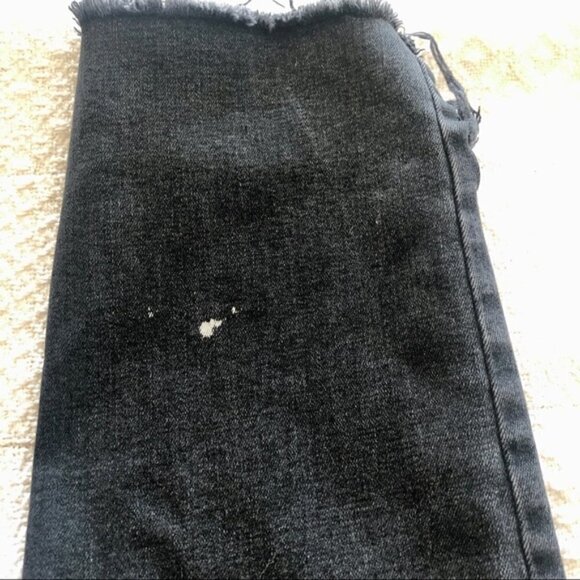 Glamorous Jeans Black Denim High Waist Grommet Frayed Step Hem size Medium - Picture 8 of 16